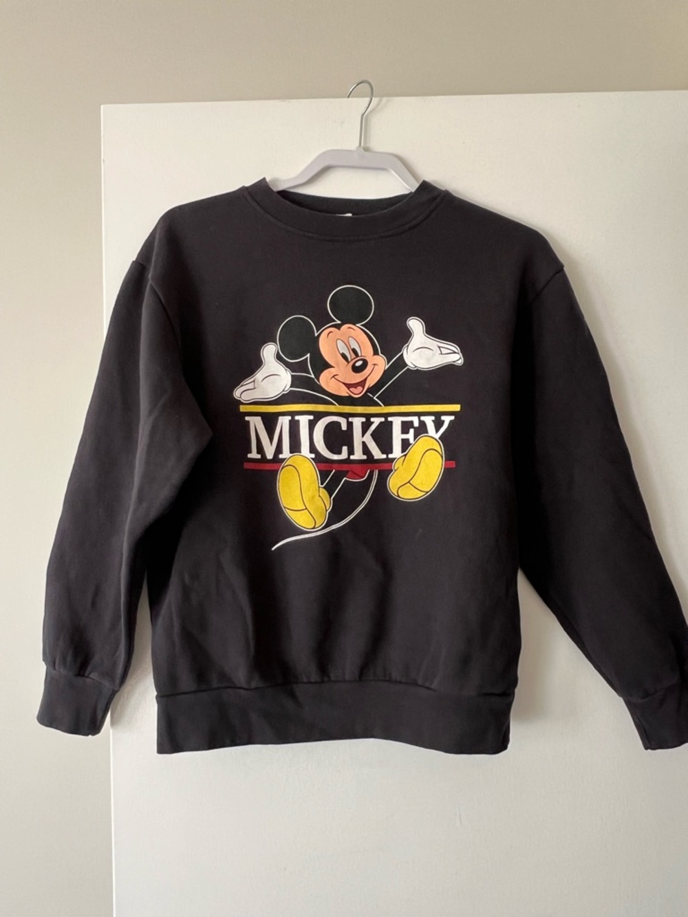Disneyland Mickey Graphic Black Crewneck Sweatshirt